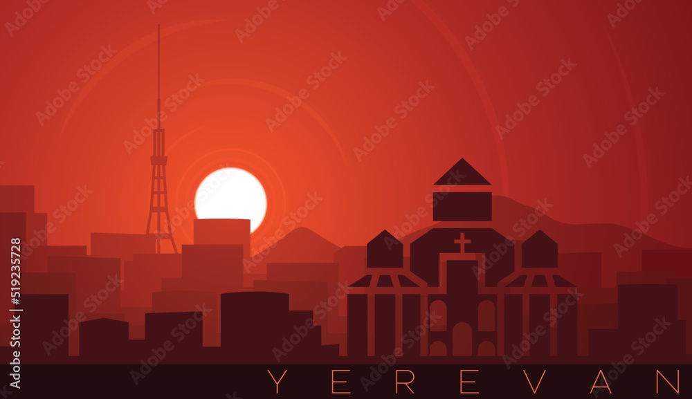 Yerevan Low Sun Skyline Scene