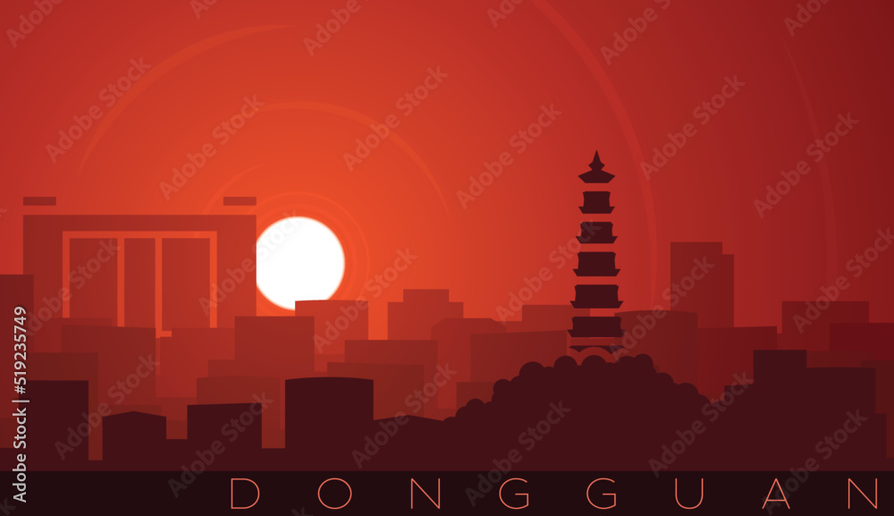 Dongguan Low Sun Skyline Scene Dongguan Low Sun Skyline Scene
