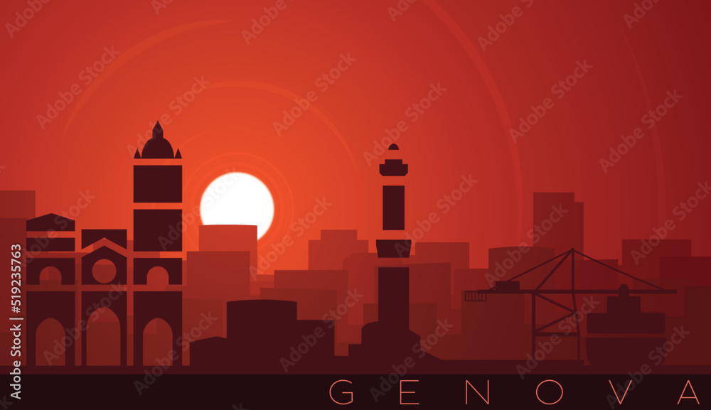 Genoa Low Sun Skyline Scene