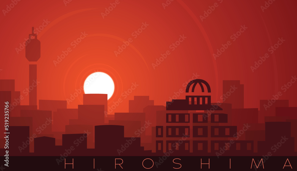 Hiroshima Low Sun Skyline Scene