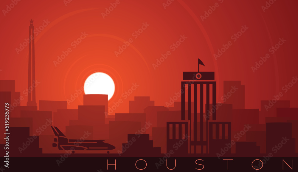 Houston Low Sun Skyline Scene
