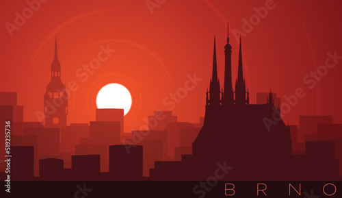 Brno Low Sun Skyline Scene