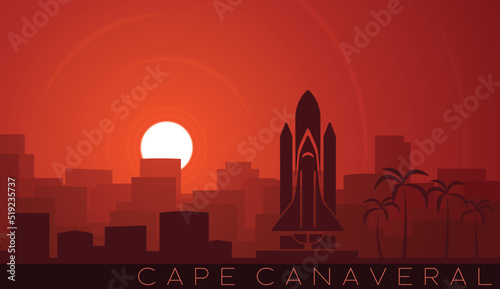 Cape Canaveral Low Sun Skyline Scene