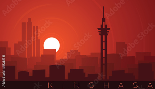 Kinshasa Low Sun Skyline Scene