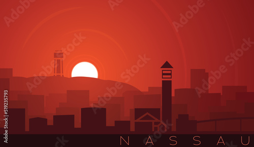 Nassau Low Sun Skyline Scene