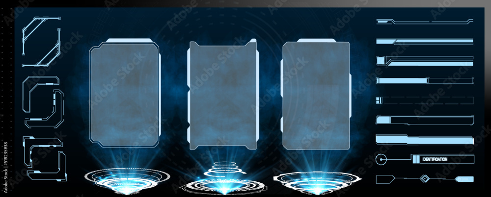 Hud Gui Futuristic Portal Hologram Abstract Digital User Interface