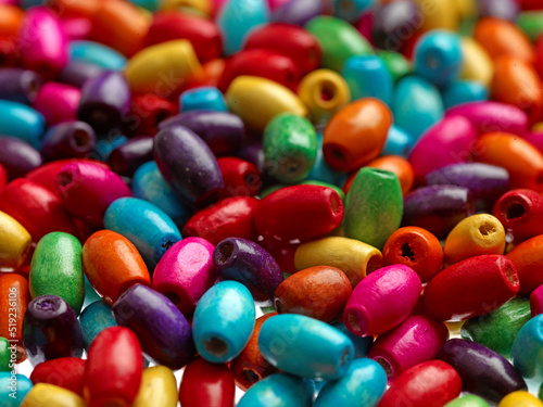 colorful wooden beads