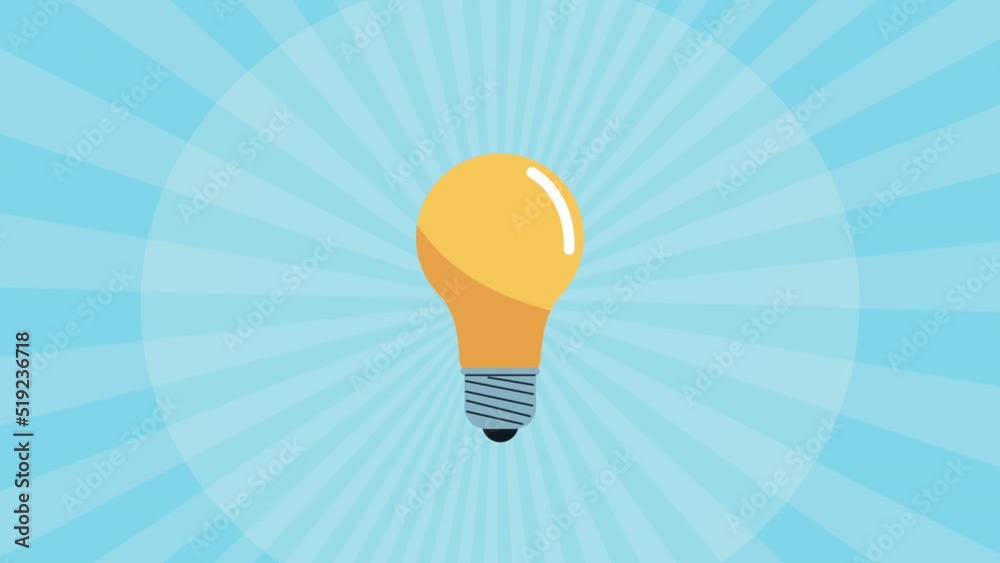 bulb light creative idea animation