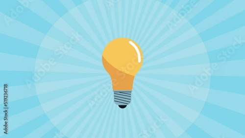 bulb light creative idea animation