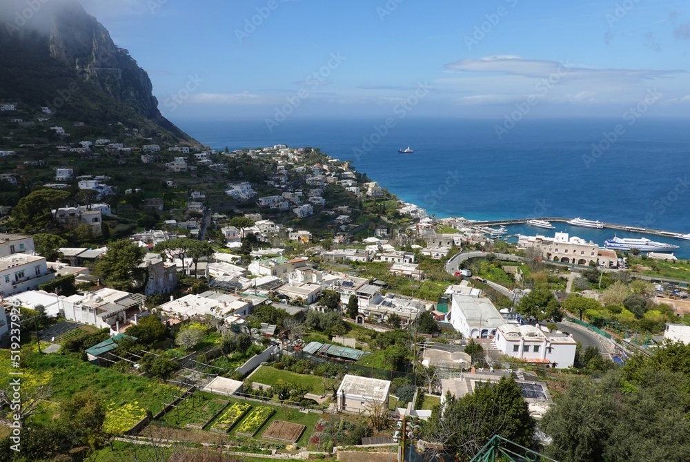 The island of Capri in the Mediterranean close to the Amalfi coast of Italy