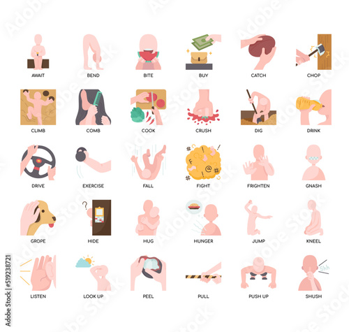 Set of Actions thin line icons for any web and app project.