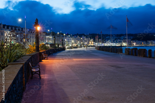 Night time on Douglas Promenade. Isle of Man