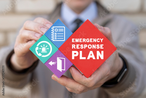 Concept of emergency response plan. Emergency Preparedness and Training. photo