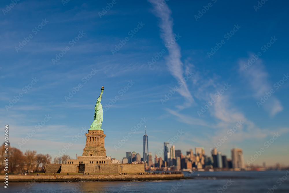 The Statue of Liberty watching over New York City.