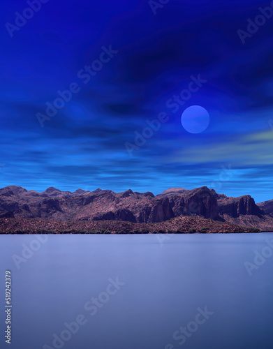Moonrise at Saguaro lake in Arizona © Paul Moore