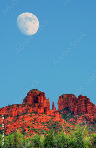 Moon Over Cathedral Rock in Sedona
