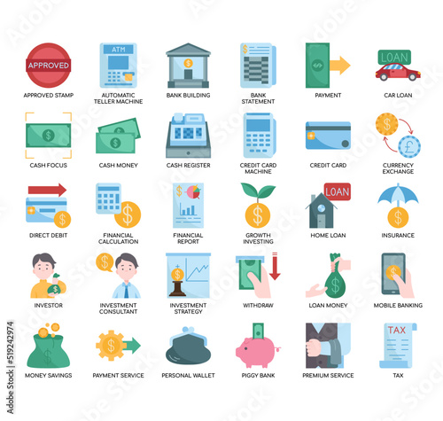 Set of Banking  thin line icons for any web and app project.