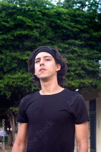Thoughtful young successful man after his sports practice