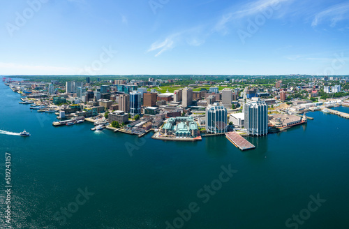 Bild auf Leinwand City waterfront on a sunny day