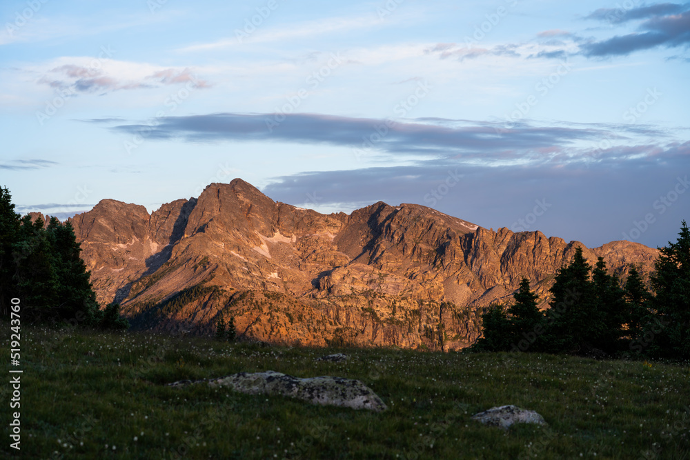 Alpenglow in the Holy Cross Wilderness, Colorado Rocky Mountains. Beaver Creek