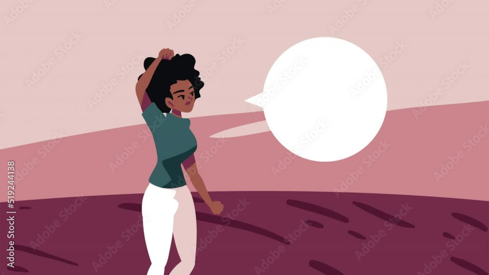 afro woman protesting character democracy animation afro woman protesting character democracy animation