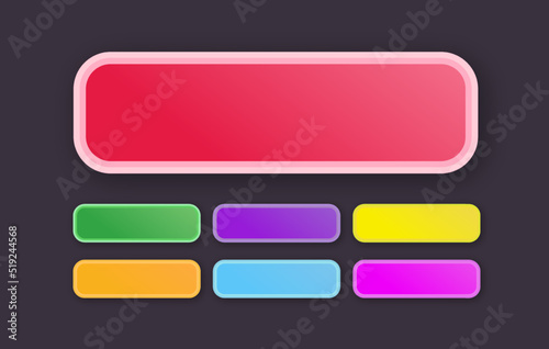 Vector button set modern gradient style isolated on black background for web site, ui, mobile app. Call to action icon button. 10 eps