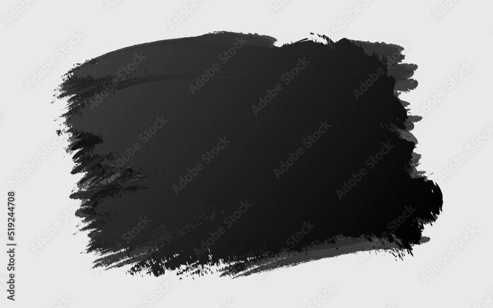 Hand draw watercolor texture black color isolated on white background for banner, painting, logo, emblem, label. Hand made grunge stripes. Vector 10 eps