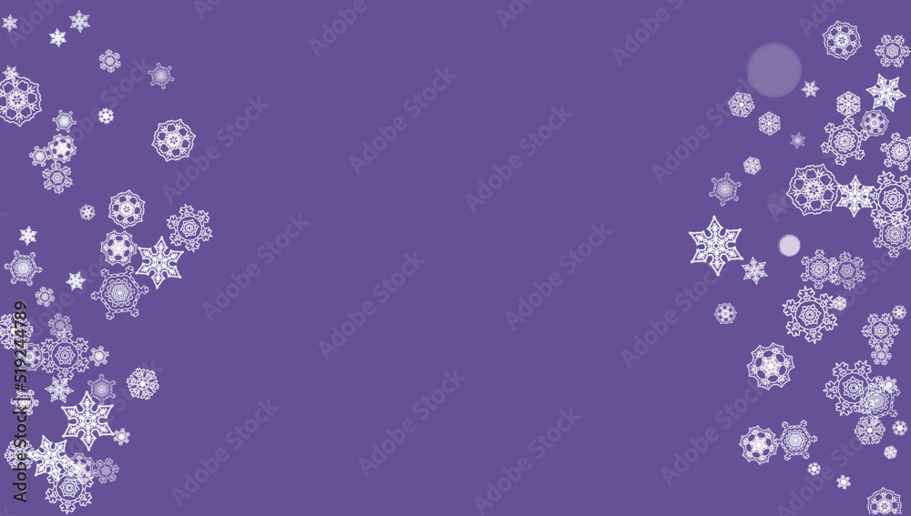 Snowflake banner with ultraviolet snow. New Year backdrop. Winter frame for flyer, gift card, party invite, retail offer and ad. Christmas trendy background. Holiday snowy snowflake banner Snowflake banner with ultraviolet snow. New Year backdrop. Winter frame for flyer, gift card, party invite, retail offer and ad. Christmas trendy background. Holiday snowy snowflake banner