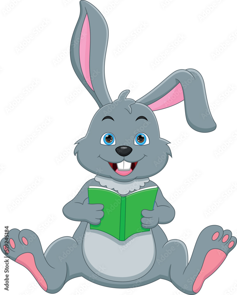 Obraz premium cute rabbit reading a book