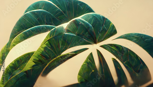 Green tropical leaves. Vege...