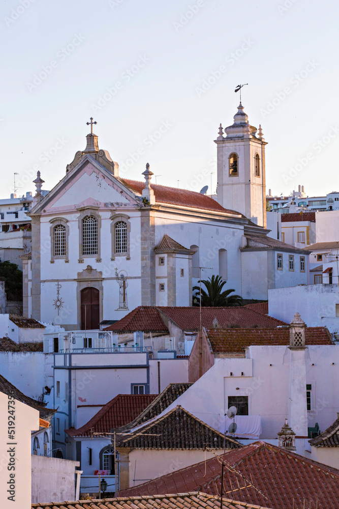 Obraz premium Albufeira's Igreja Matriz (Mother Church), Beautiful Old Town church in Albufeira, Algarve, Portugal