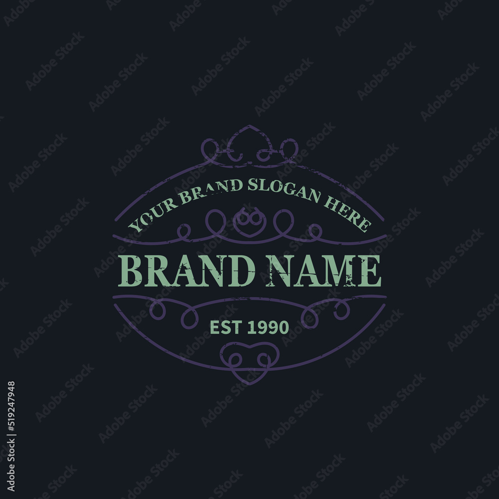 vintage logo template with grunge effect