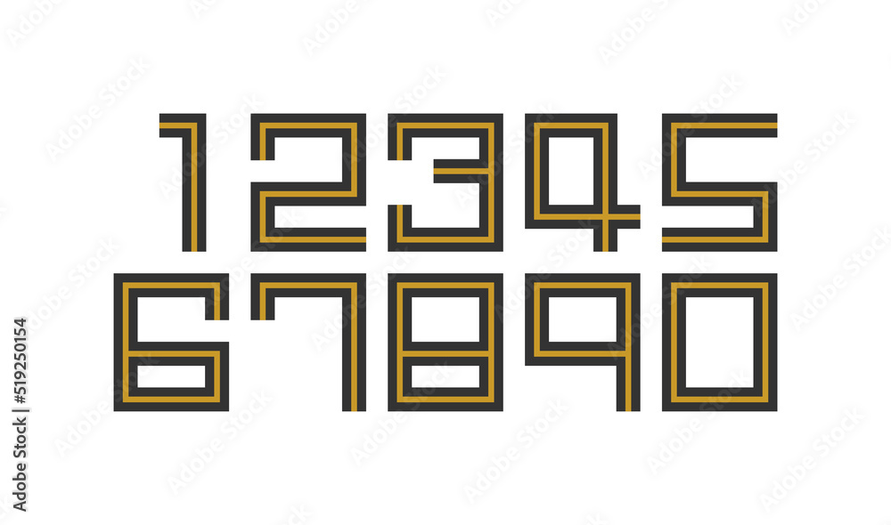 Number set vector font , modern design.