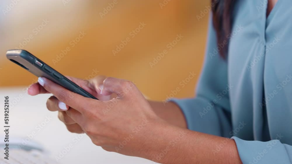 Trendy woman texting a message on social media using her phone. Closeup of a modern girl writing and sending text on an instant messaging chat app. Person typing content to post or share online Trendy woman texting a message on social media using her phone. Closeup of a modern girl writing and sending text on an instant messaging chat app. Person typing content to post or share online
