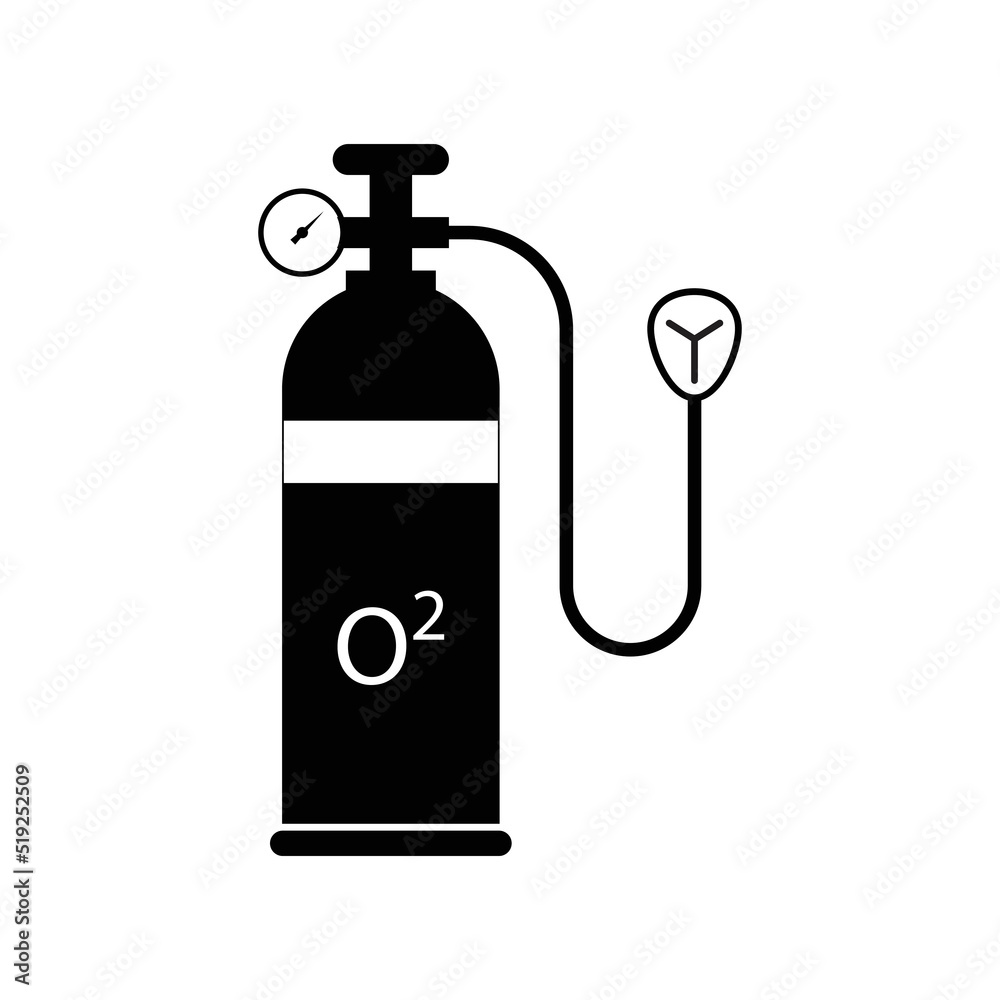 Oxygen tank icon design isolated on white background Oxygen tank icon design isolated on white background