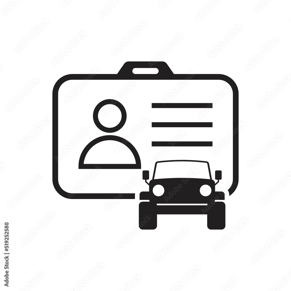Fotografie Driver license icon design isolated on white background