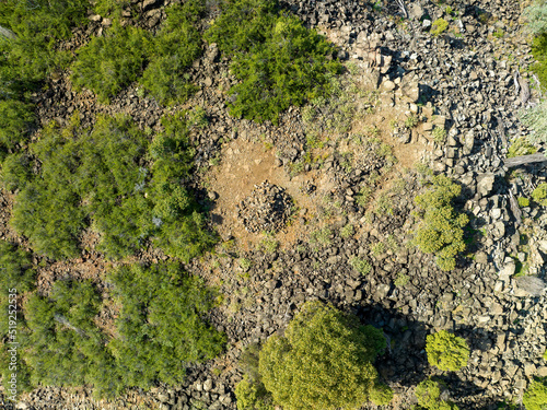 Looking Down Onto A Stockpile Of Rocks photo