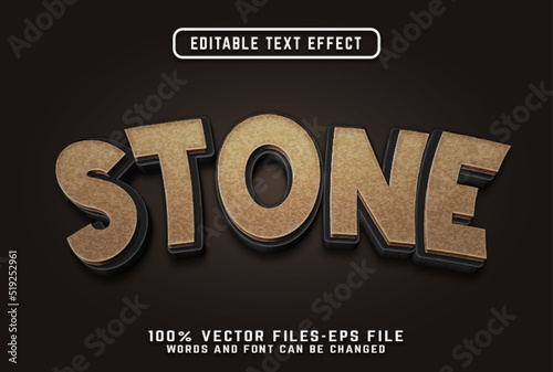 stone 3d text effect premium vectors
