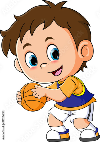 The basketball player is ready to shoot and get three points