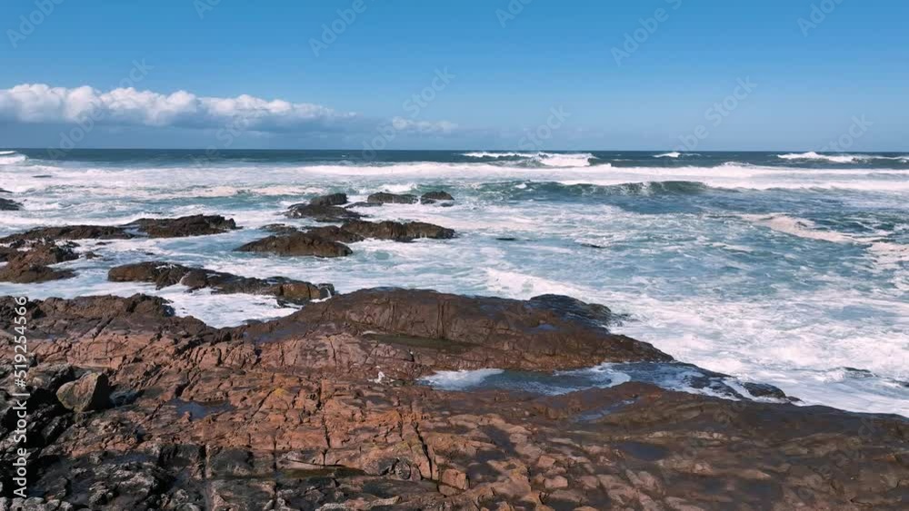 Turbulent seas and rocky coast at Blanch Reserve, Anna Bay, NSW, Australia. Turbulent seas and rocky coast at Blanch Reserve, Anna Bay, NSW, Australia.