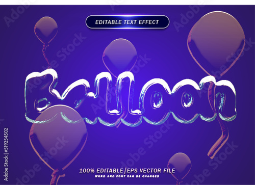 Transparent bubble balloon text effect