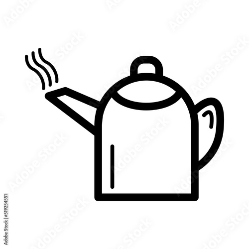 Teapot vector icon. Kettle vector illustration on white background. Teapot icon set isolated ouline.water heater teapot