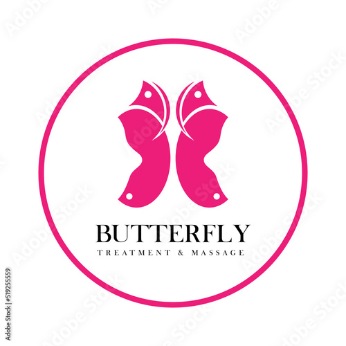 butterfly logo vector.treatment logo design,butterfly illustration design