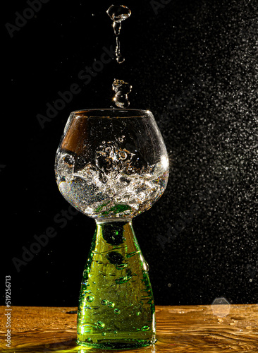 cocktail wine glass with bubbles