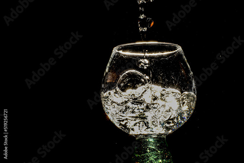 cocktail wine glass with bubbles