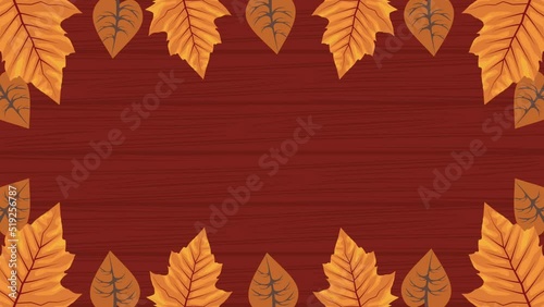 autumn season frame decorative animation