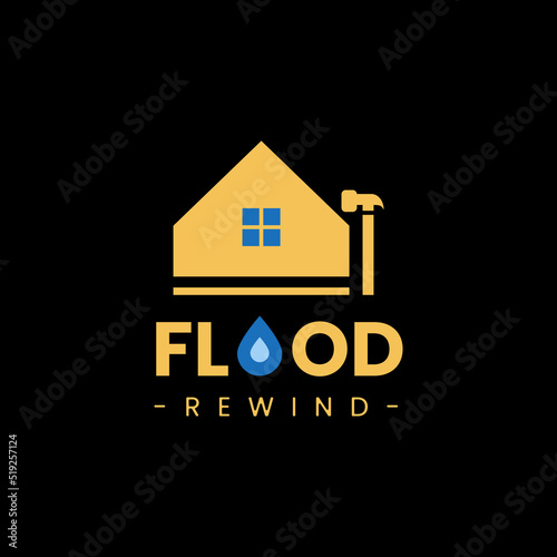 house building service logo, building tools