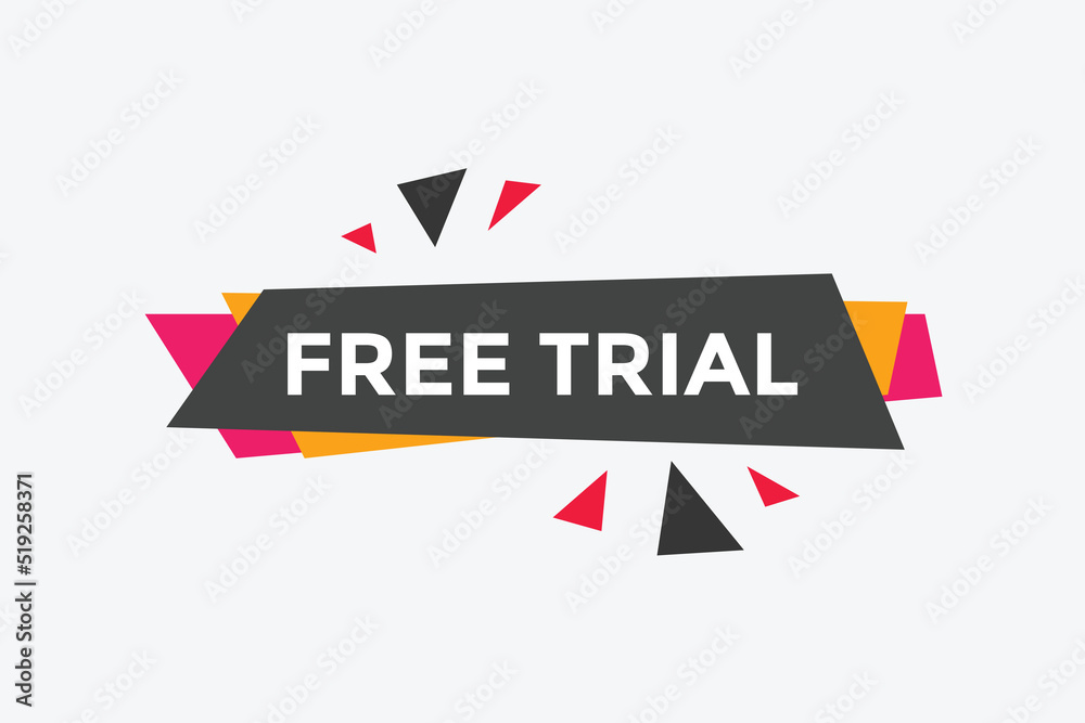 Free trial text symbol. Free trial text web template Vector Illustration.
