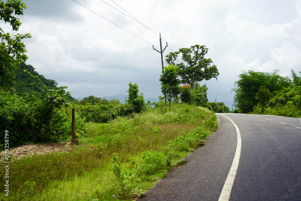 The clean village road towards Daringbadi of Odisha