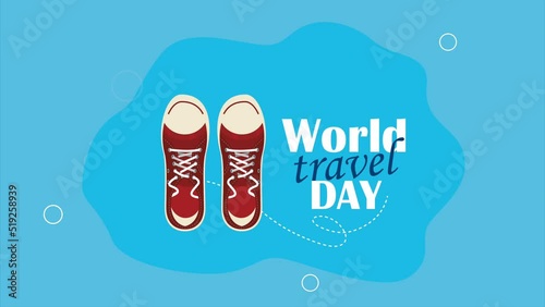 world turism day lettering animation photo